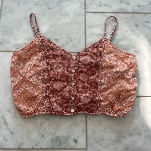 American Eagle Outfitters Patchwork print Camisole in pink/Orange